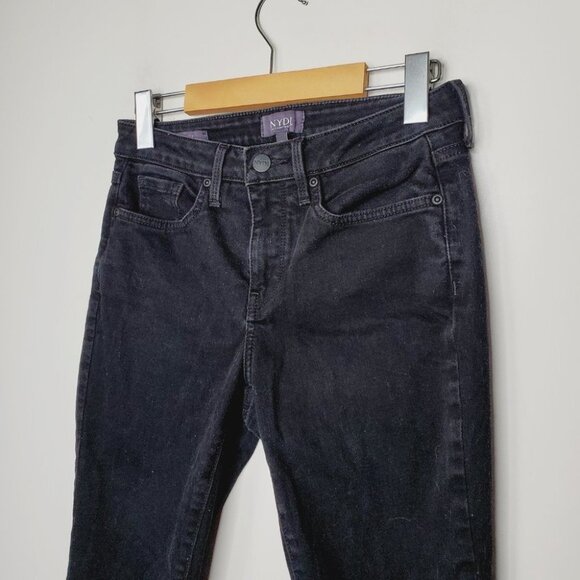 NYDJ Charcoal  Black Liftxtuck Ami Skinny Mid Rise Jeans - Picture 5 of 11